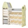 Kids Toy Storage Organizer with 14 Bins, Multi-functional Nursery Organizer Kids Furniture Set Toy Storage Cabinet Unit with HDPE Shelf and Bins for P