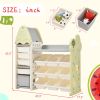 Kids Toy Storage Organizer with 14 Bins, Multi-functional Nursery Organizer Kids Furniture Set Toy Storage Cabinet Unit with HDPE Shelf and Bins for P